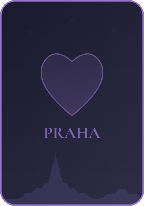 Přední strana vintage karty - Motiv srdce